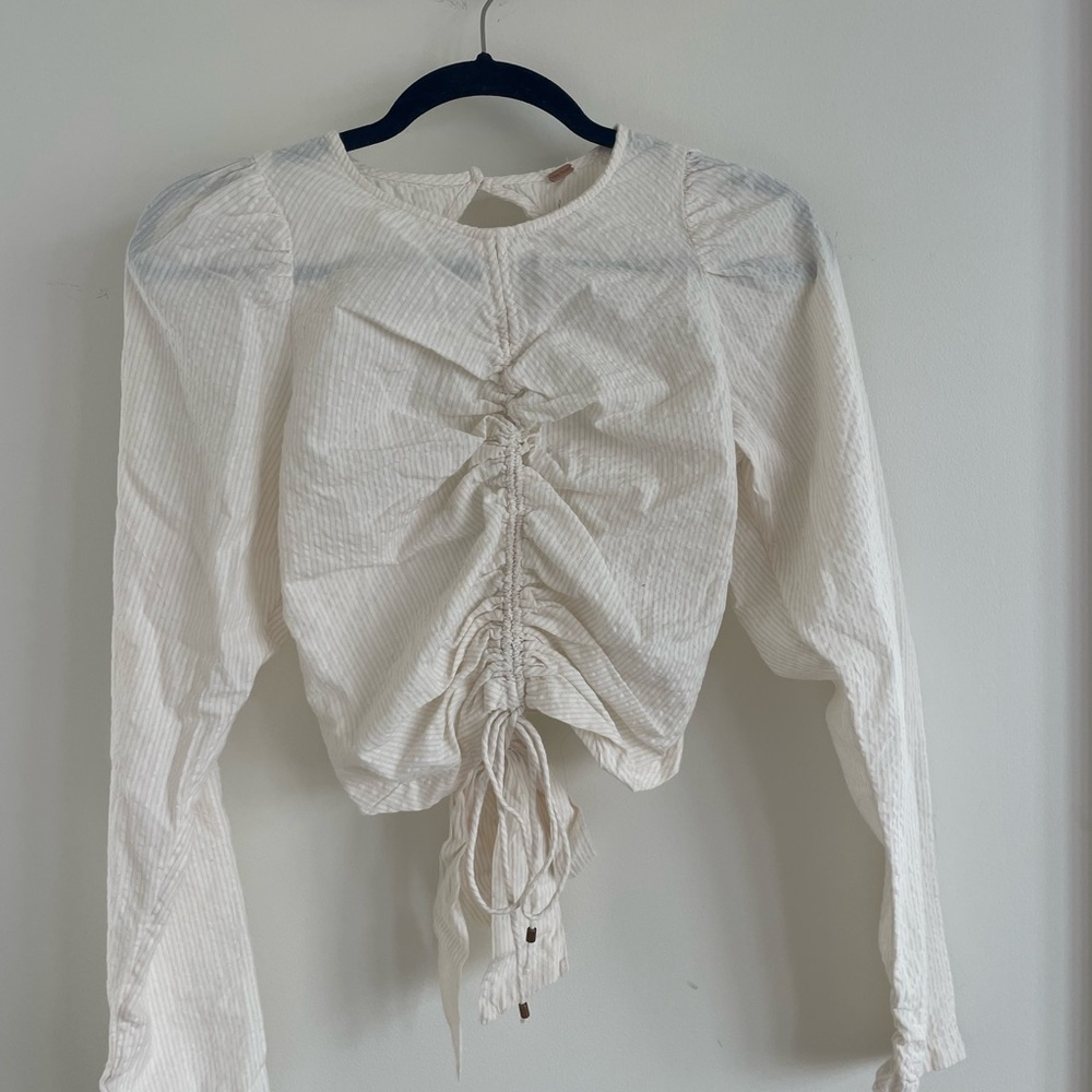 Free PeopleWhite Ruched Women's Top
